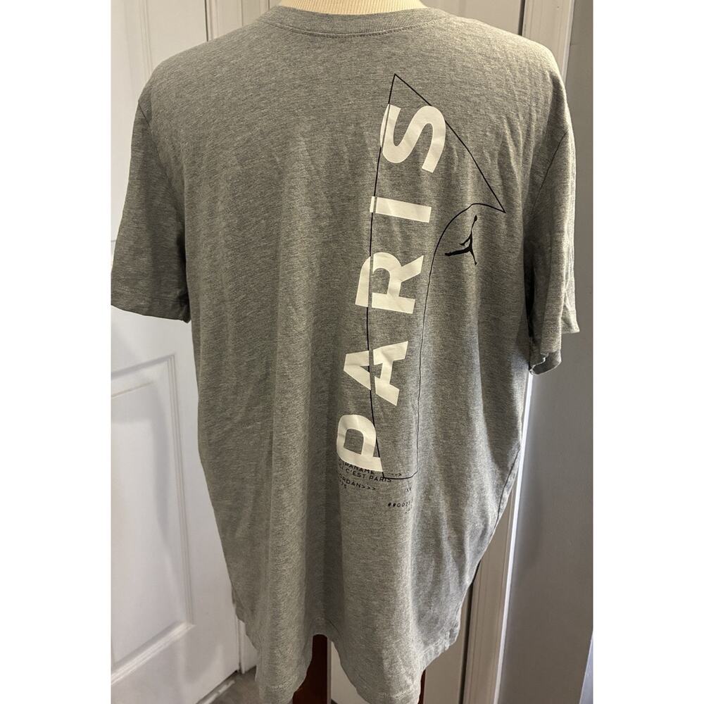Jordan Brand x Paris Saint-Germain Grey Wordmark Graphic Tee Size Large